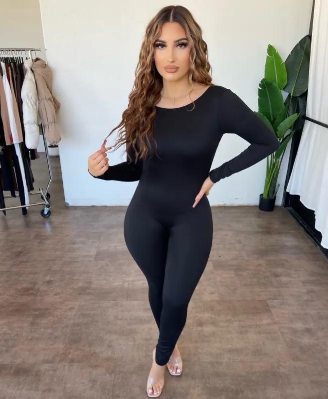 Leticia Open Back Jumpsuit (Black) sold by OOTDFash