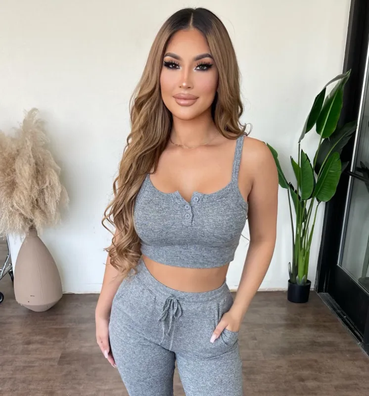 Gail Cropped Top(2 Tone Grey) sold by OOTDFash