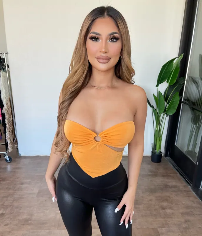Jazlyn Crop Top(Mango) sold by OOTDFash