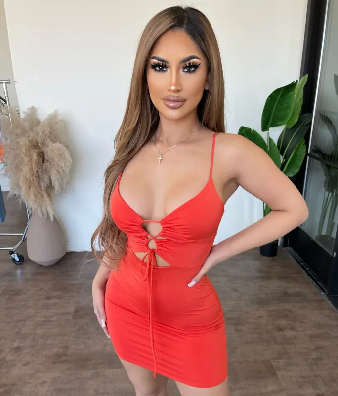 Petra Cami Dress(Burnt Orange) sold by OOTDFash