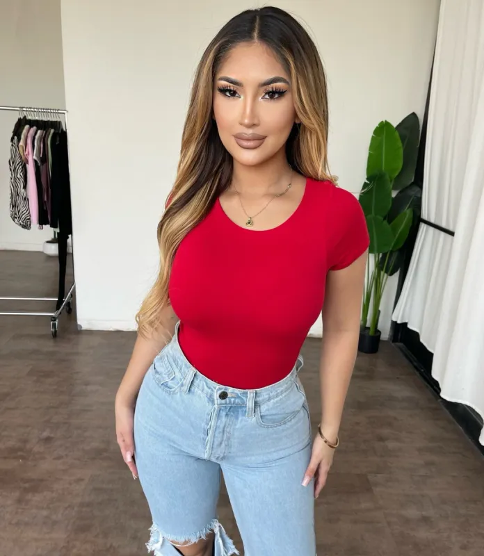 Yamilet Bodysuit(Red) sold by OOTDFash