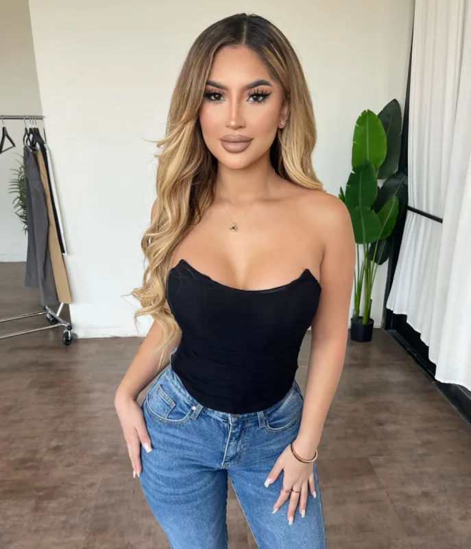 Maya Corset Top(Black) sold by OOTDFash