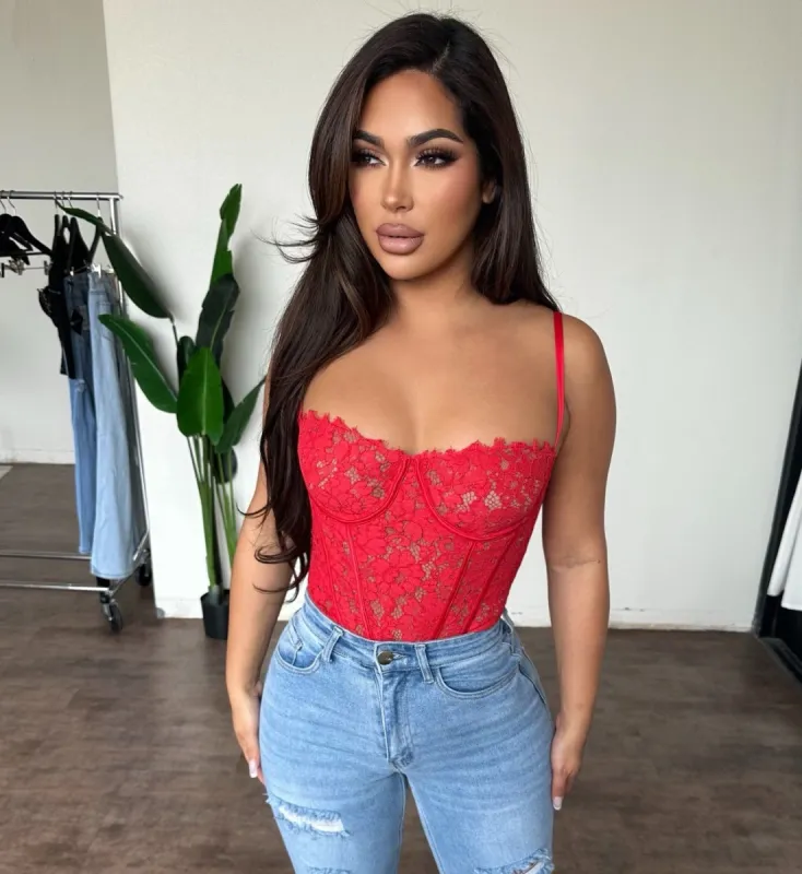 Gabriela Corset Top(Red) sold by OOTDFash