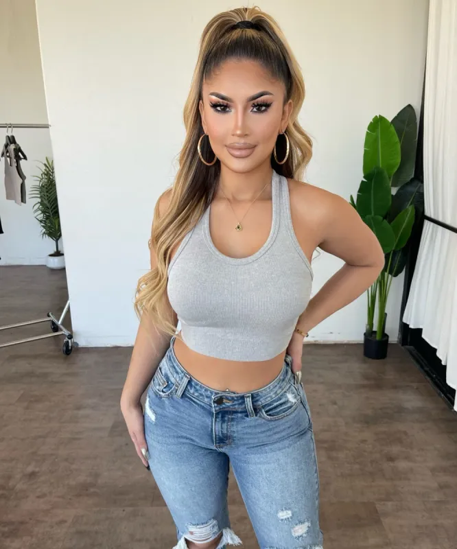 Diana Cropped Top(Heather Grey) sold by OOTDFash