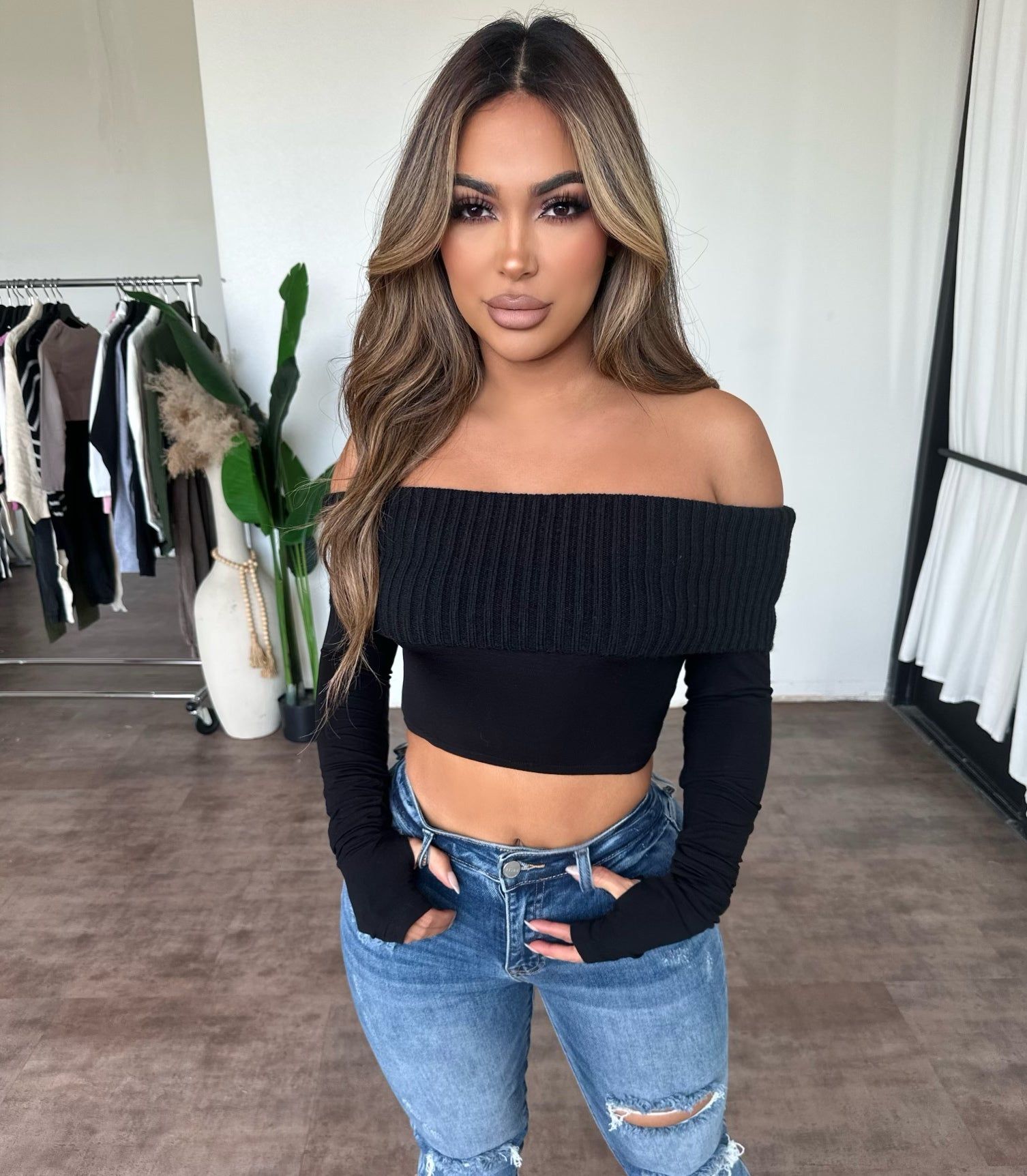 Lena Sweater Top (Black) sold by OOTDFash