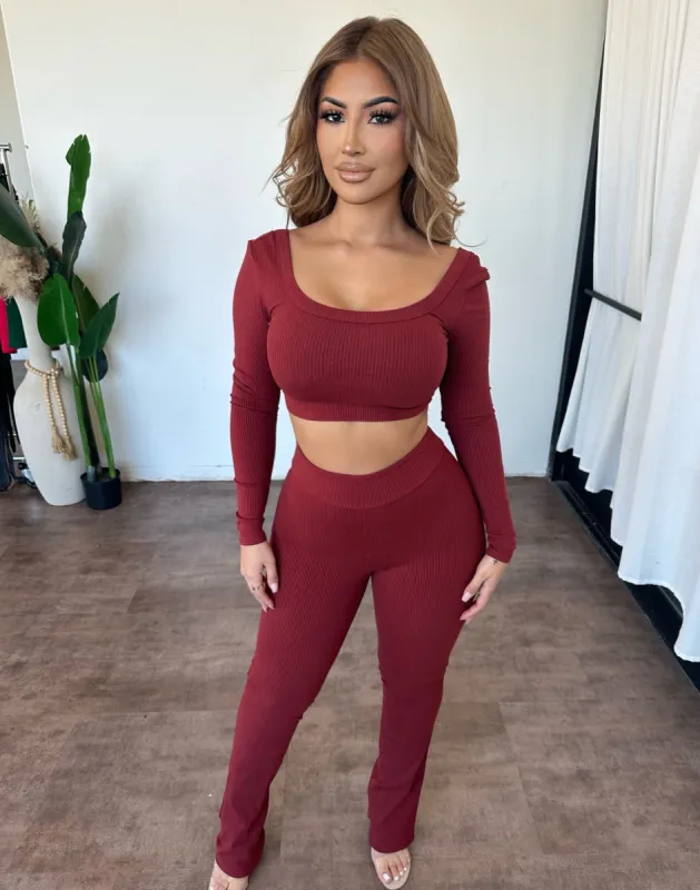 Leslie Set (Dark Rust) sold by OOTDFash