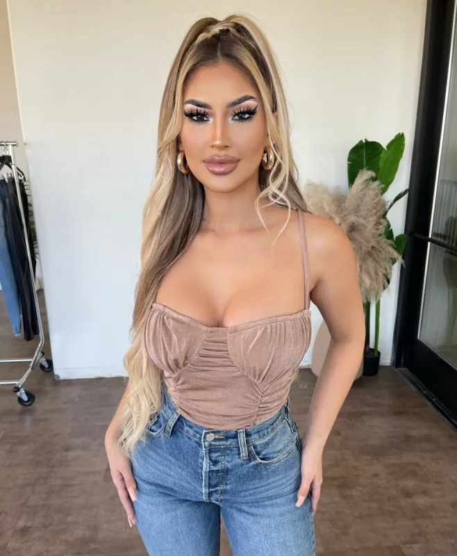 Addie Cami Bodysuit(Taupe) sold by OOTDFash