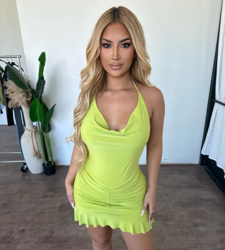 London Dress (Lime) sold by OOTDFash