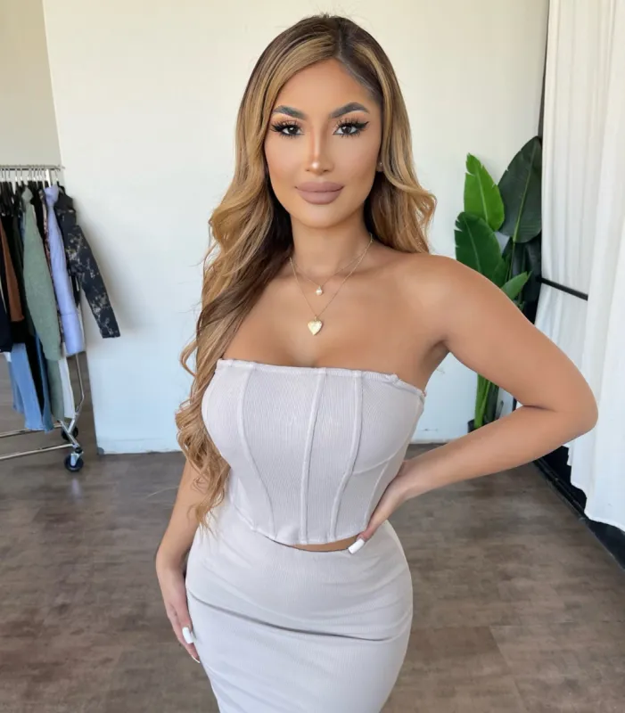 Janet Corset Top(Taupe) sold by OOTDFash