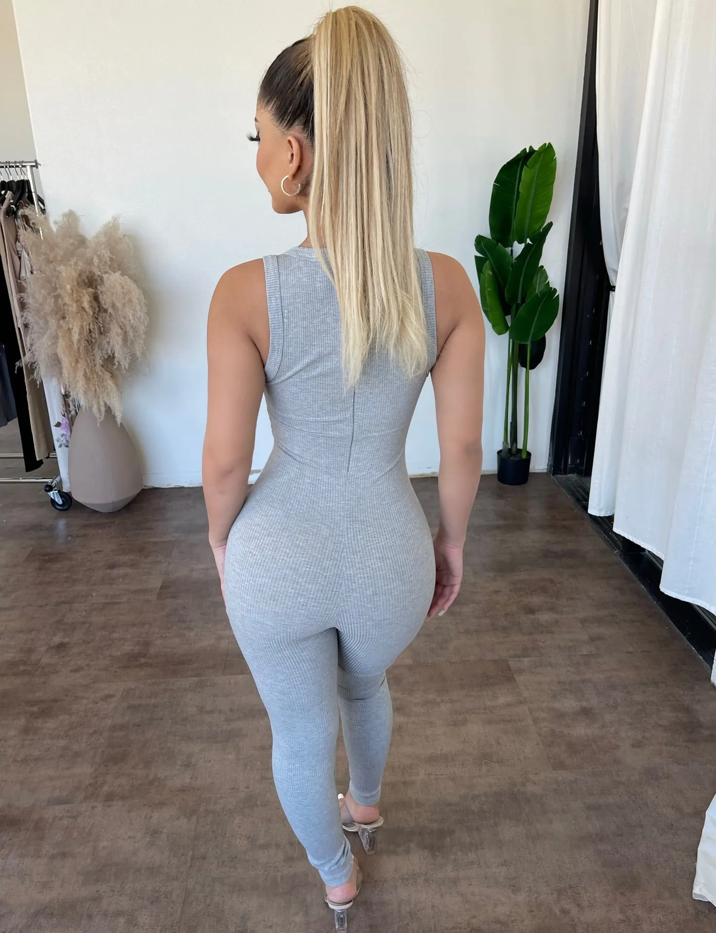 Sonia Ribbed Jumpsuit(Heather Grey) sold by OOTDFash product image thumbnail 2