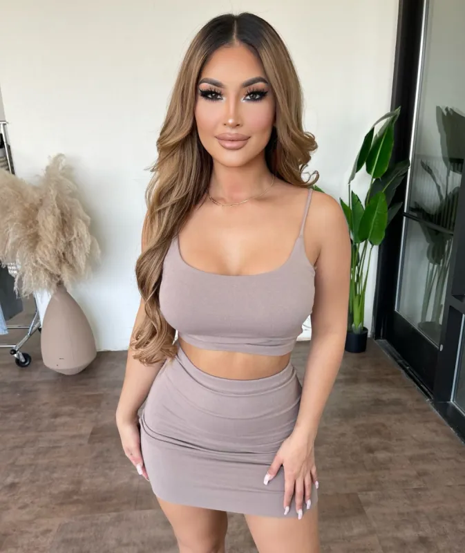 Ivy Skirt Set(Taupe) sold by OOTDFash
