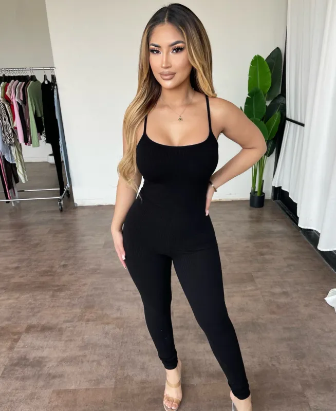 Fran Rib Jumpsuit(Black) sold by OOTDFash