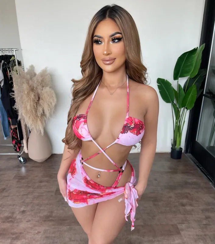 Aisha bathing Suit Set(PINK) sold by OOTDFash