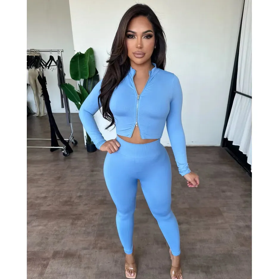 Leyla Leggings (Dusty Blue) sold by OOTDFash