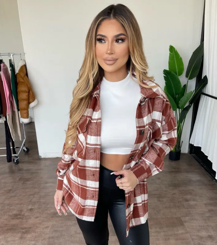 Lily Flannel(Clay Combo) sold by OOTDFash