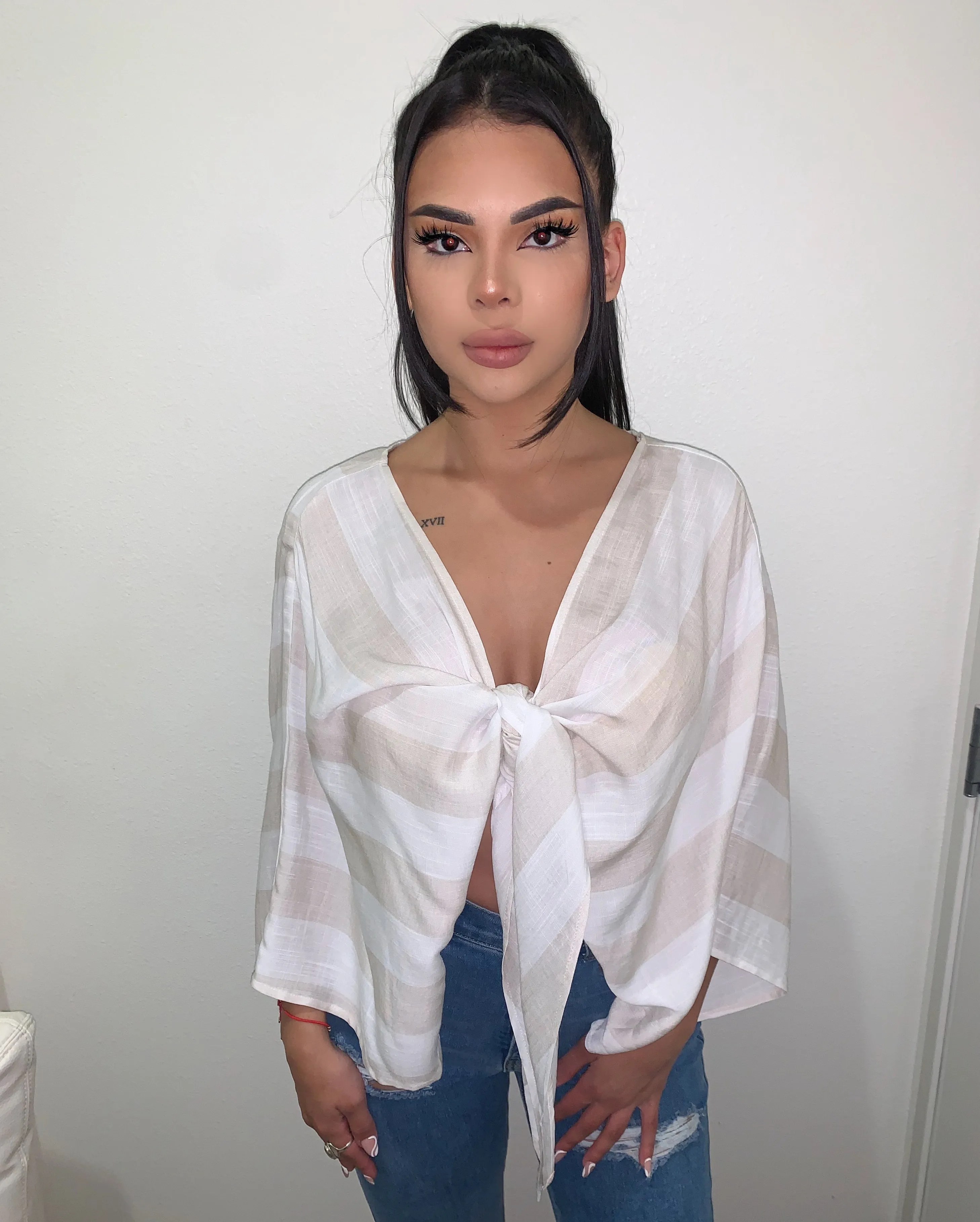 Ellie Stripe Top(Taupe)FINAL SALE sold by OOTDFash