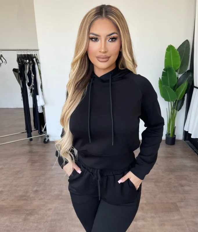 Janet Cropped Hoodie(Black) sold by OOTDFash