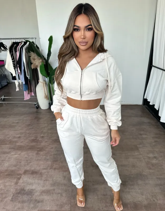 Jackie Sweatpants (Ivory) sold by OOTDFash