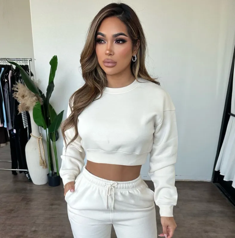 Grace Cropped Sweater(Pearled Ivory) sold by OOTDFash