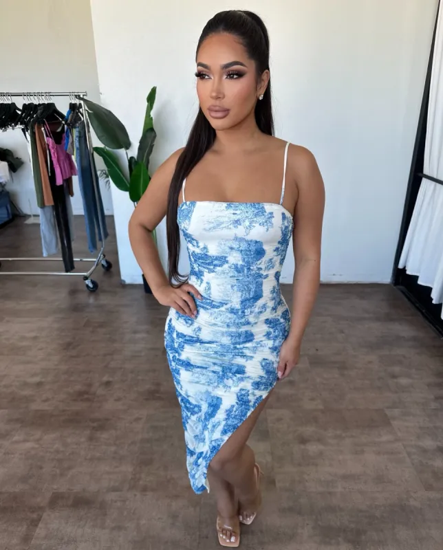 Evera Dress (Off white / Navy) sold by OOTDFash