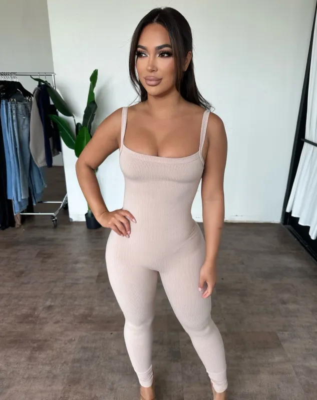 Ashley Jumpsuit (Taupe) sold by OOTDFash
