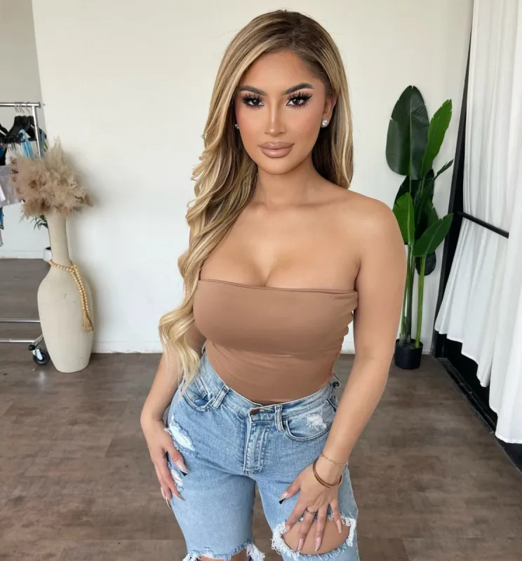 Airlea Tube Top (Mocha) sold by OOTDFash