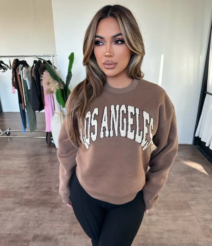 Los Angeles Sweater (Brown) sold by OOTDFash