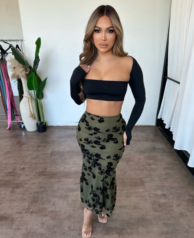 Lydia Skirt Olive) sold by OOTDFash