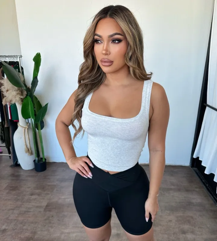 Some Rib Top (Heather Grey) sold by OOTDFash