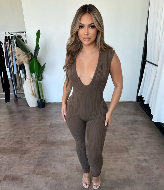 Bertha Jumpsuit(Mocha) sold by OOTDFash