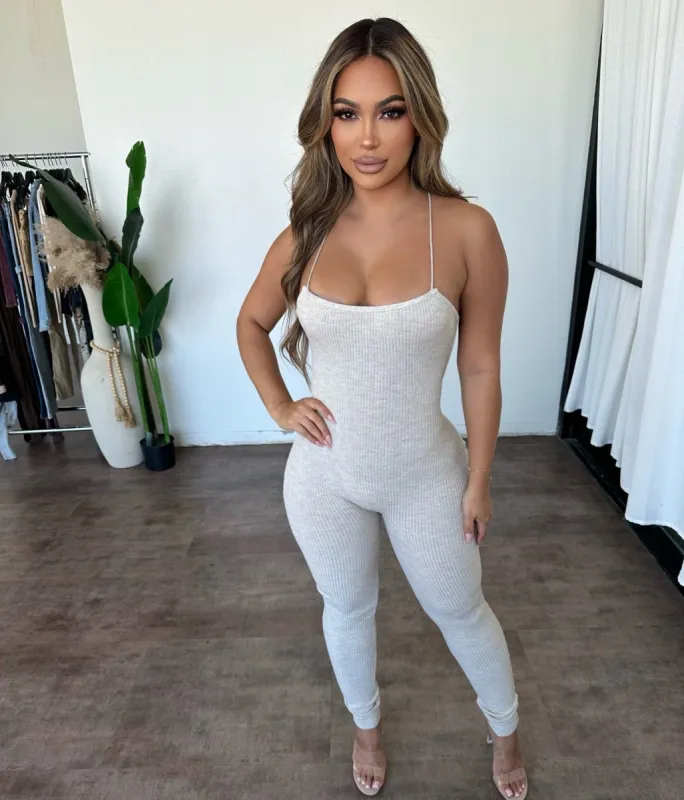 Jane Jumpsuit(Oatmeal) sold by OOTDFash