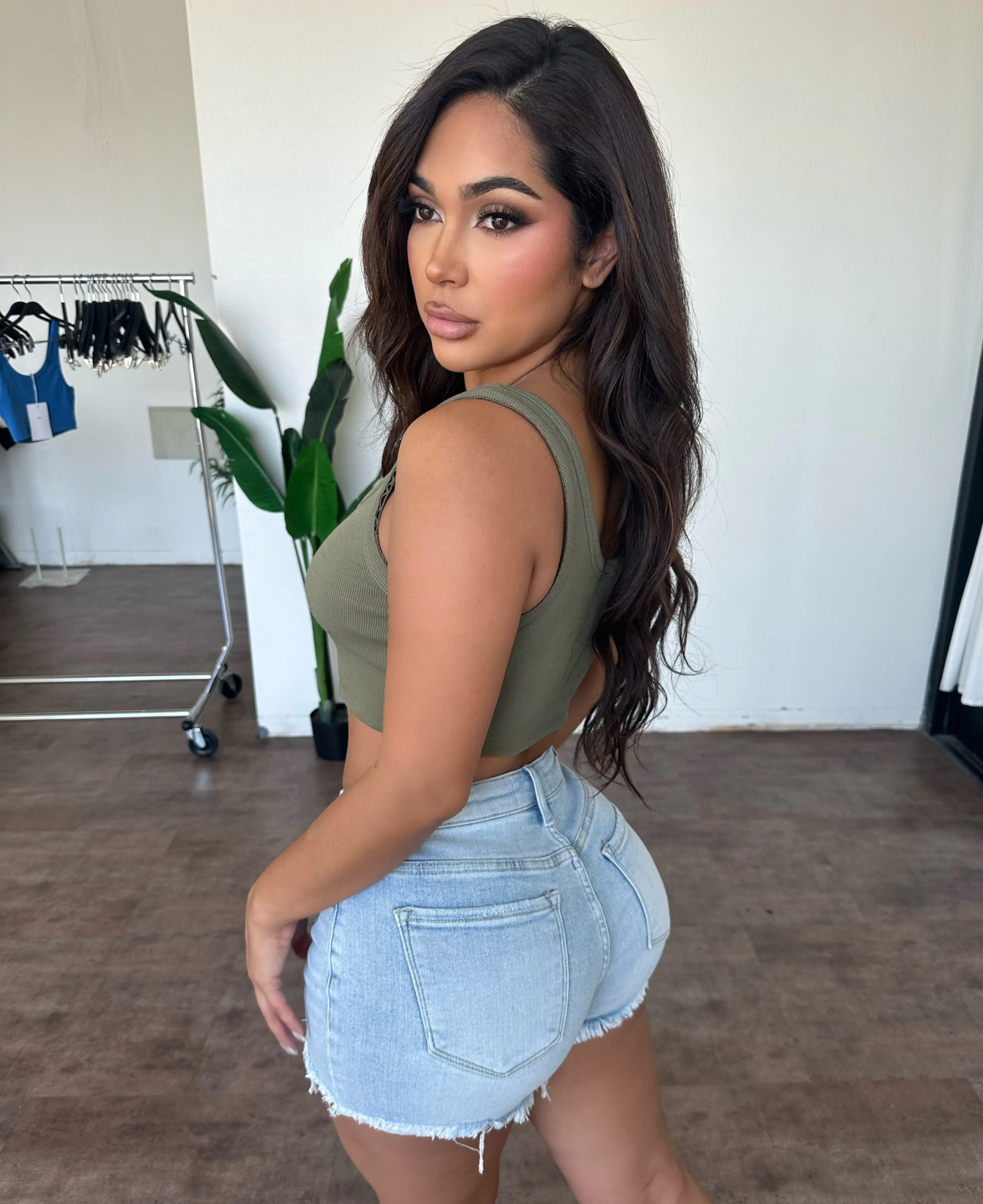 Selena Crop Top (Martini Olive) sold by OOTDFash product image thumbnail 2