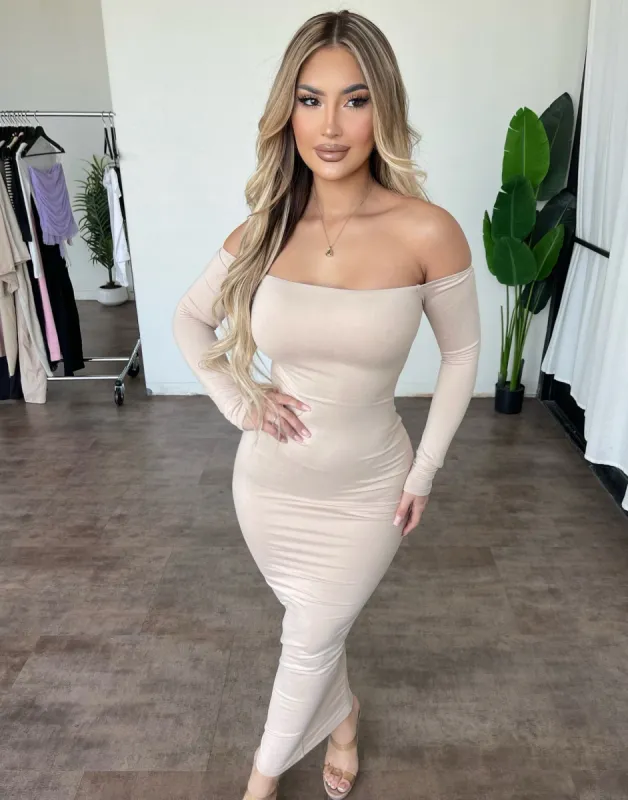 Alea Open Back Dress(Taupe) sold by OOTDFash