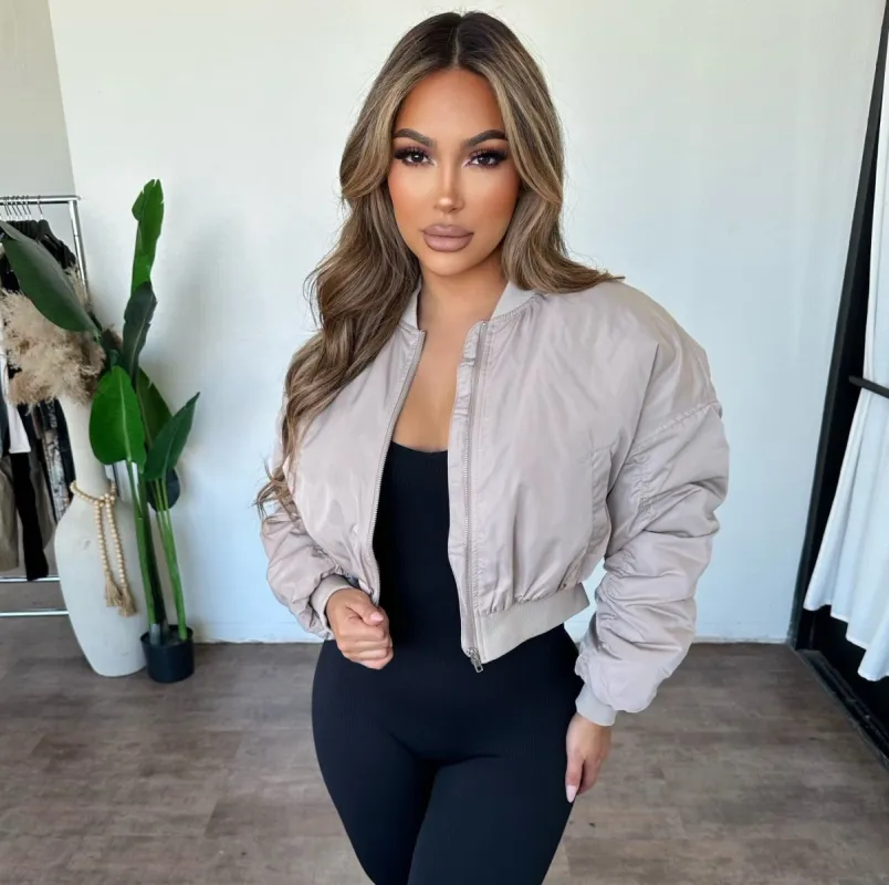 David Bomber Jacket (Taupe) sold by OOTDFash