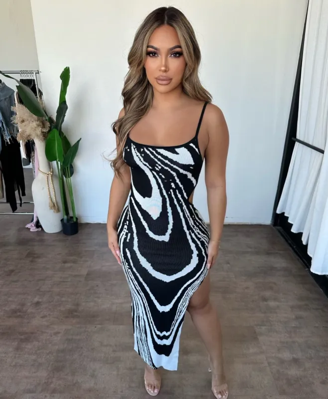 Natalie Dress (Black/White) sold by OOTDFash