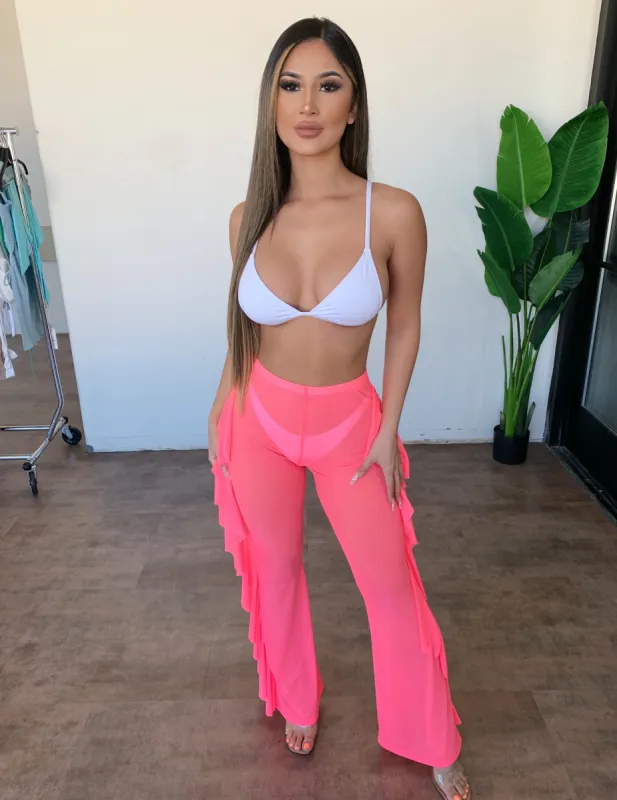 Angelica Mesh Flowly Pants(Hot Pink) sold by OOTDFash