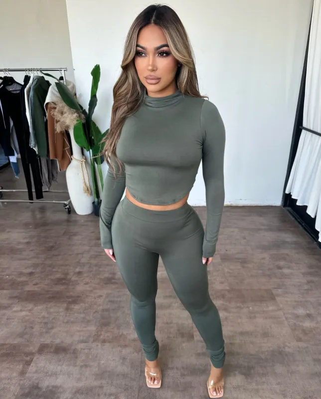 Trish Two Piece Set(Olive) sold by OOTDFash