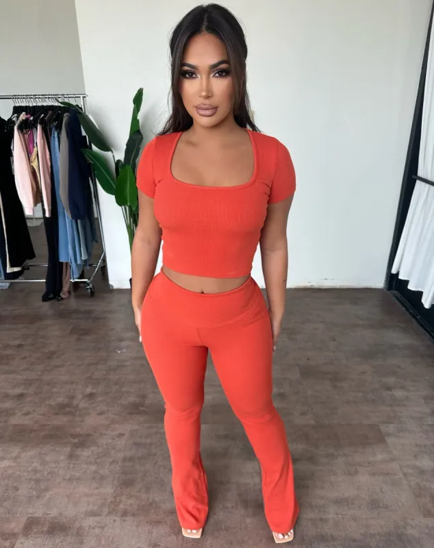 Caroline Set (Rust Bright) sold by OOTDFash