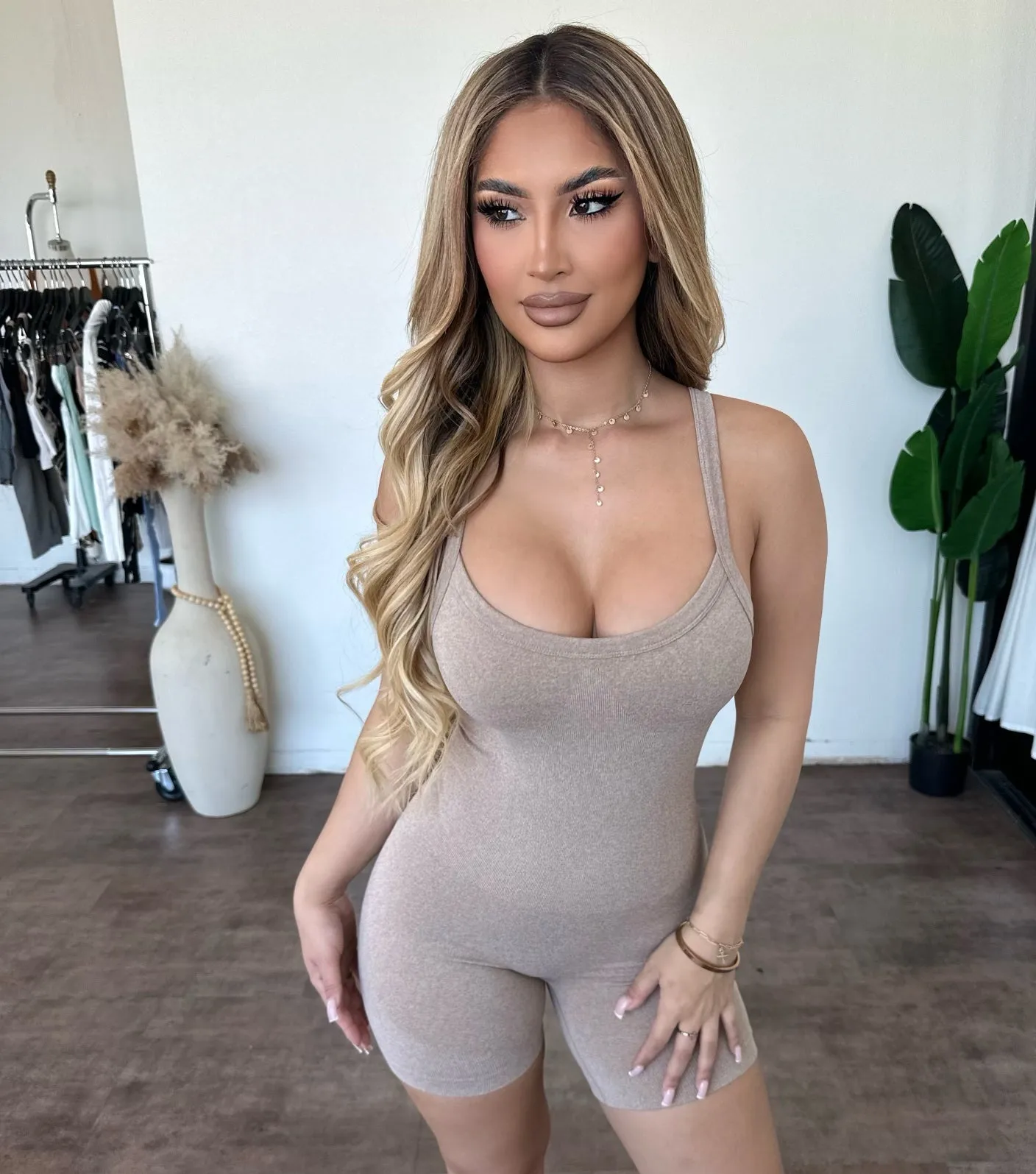 Vyola Cami Jumpsuit (Mocha) sold by OOTDFash