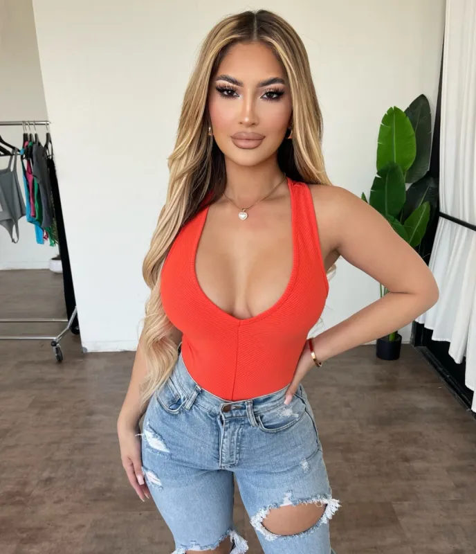 Fatima Bodysuit(Orange) sold by OOTDFash