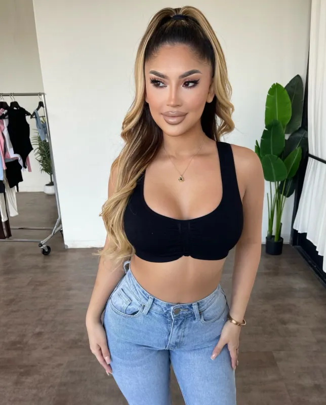 Heather Cropped Tank Top(Black) sold by OOTDFash