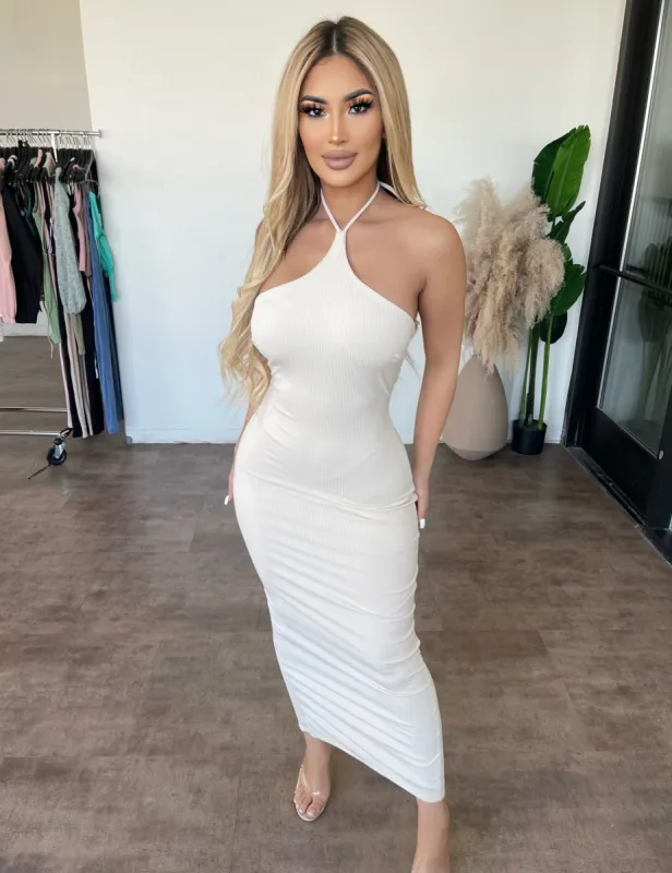 Lora Halter Dress(Cream) sold by OOTDFash