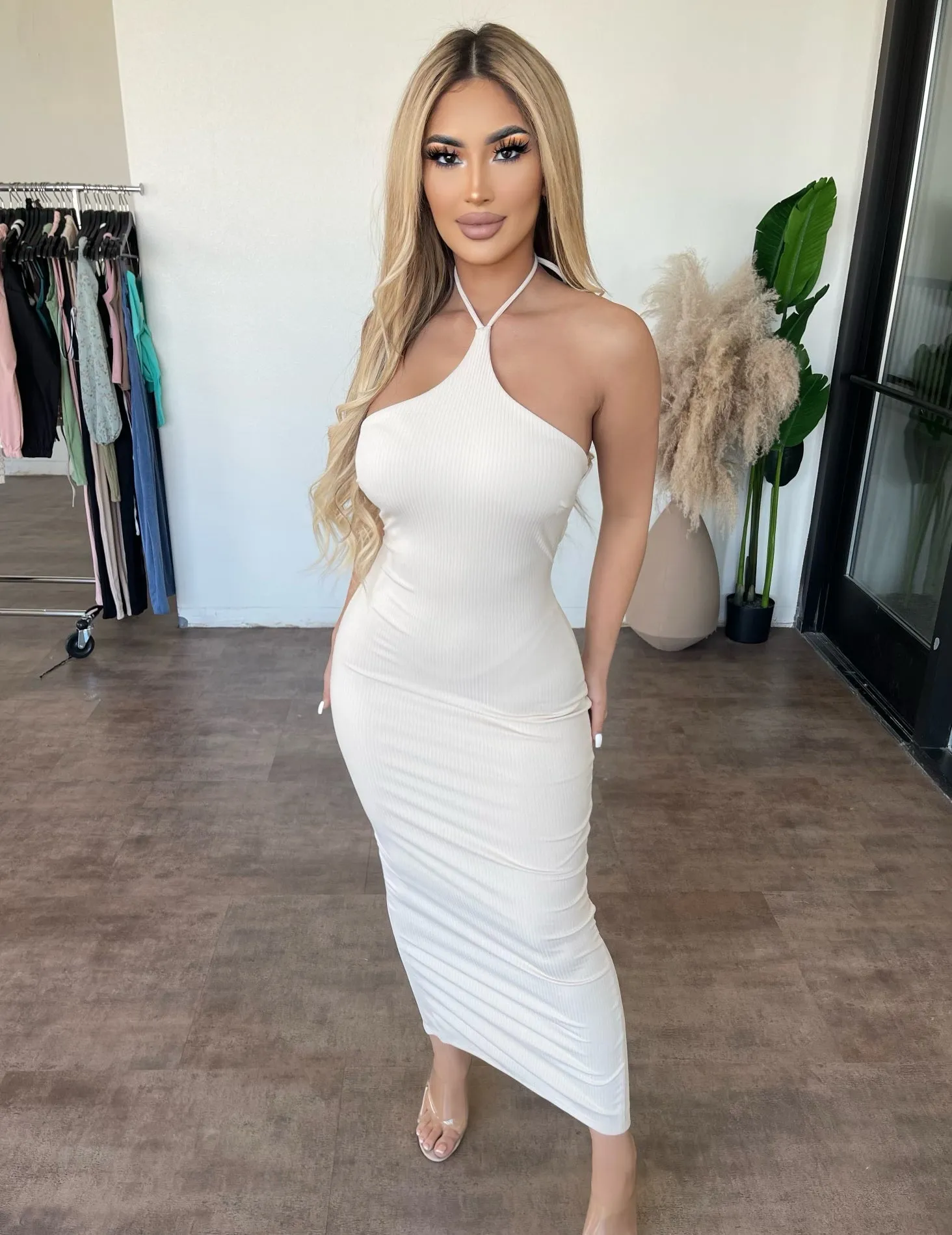 Lora Halter Dress(Cream) sold by OOTDFash