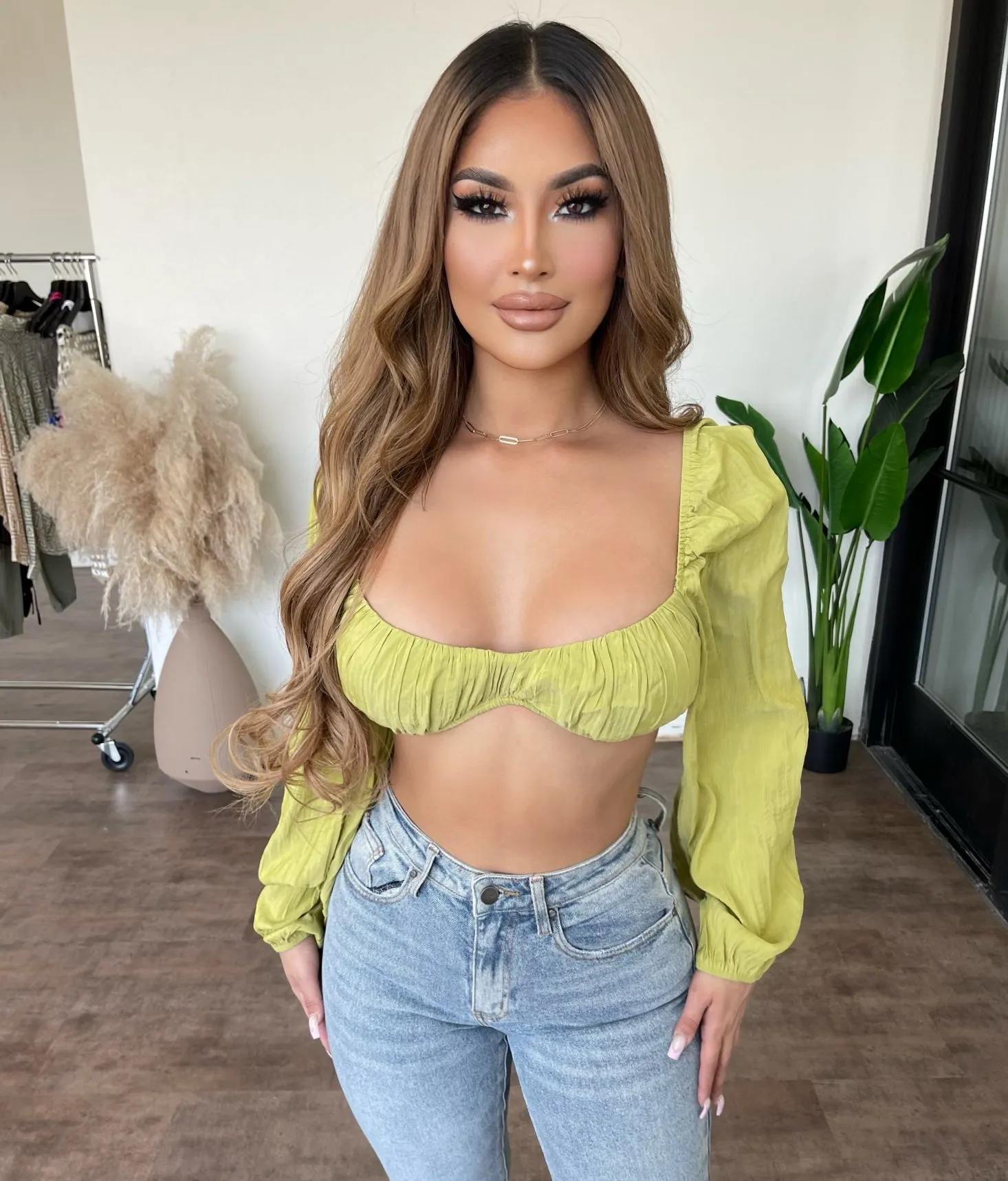 Lealie Cropped top (Green) sold by OOTDFash