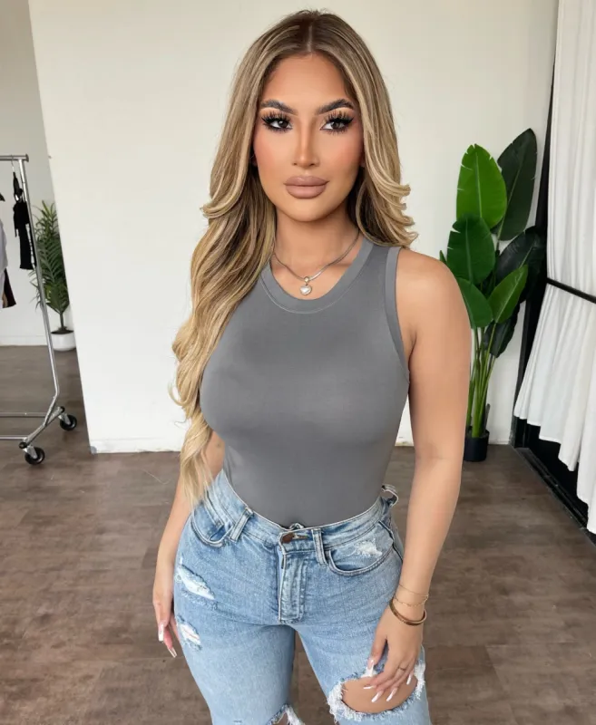 Nyra Bodysuit (Charcoal) sold by OOTDFash
