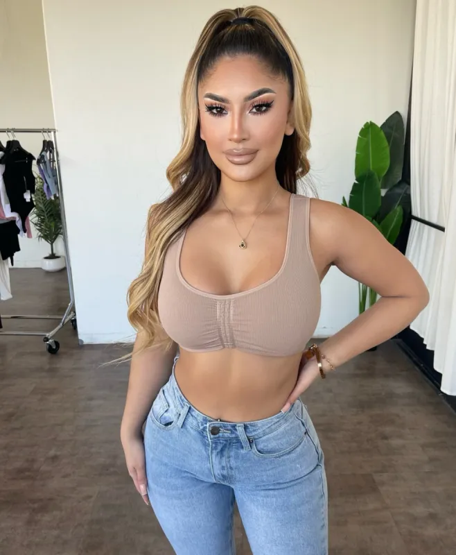 Heather Cropped Tank Top(Smoke Taupe) sold by OOTDFash