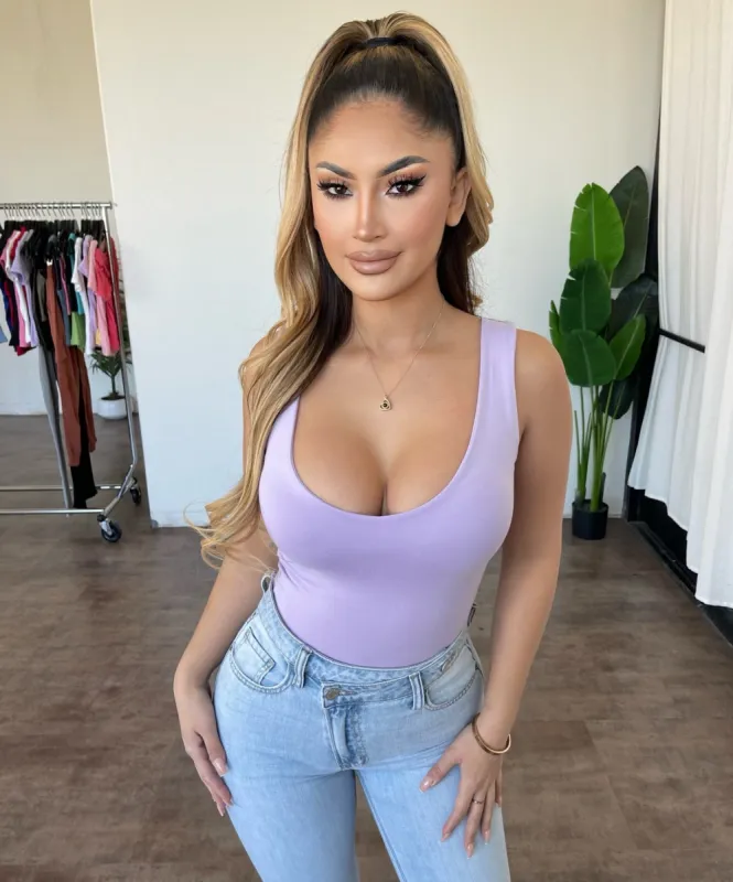 Ada V-neck Top(Lavender) sold by OOTDFash