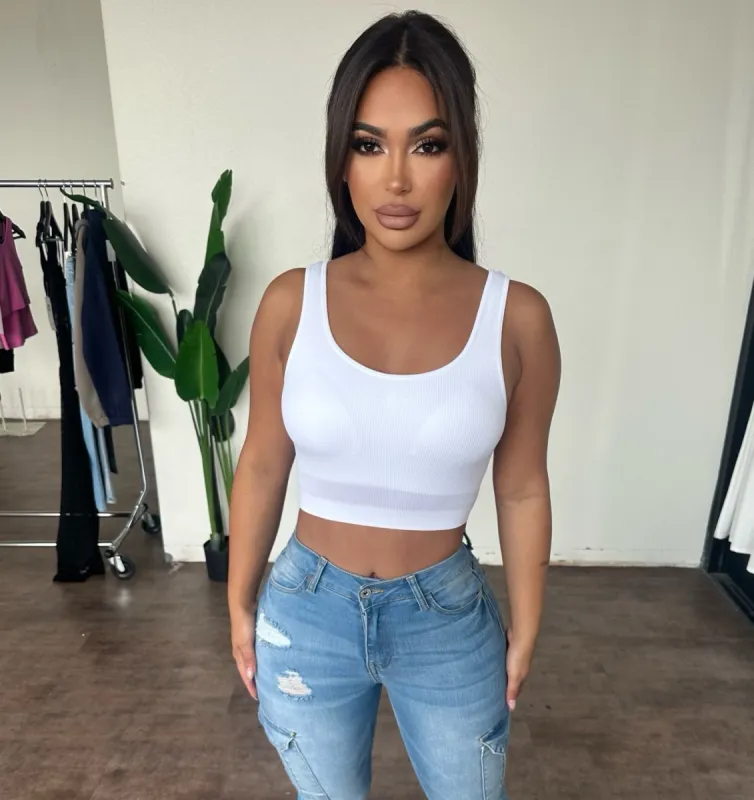 Melissa Cropped Top (White) sold by OOTDFash