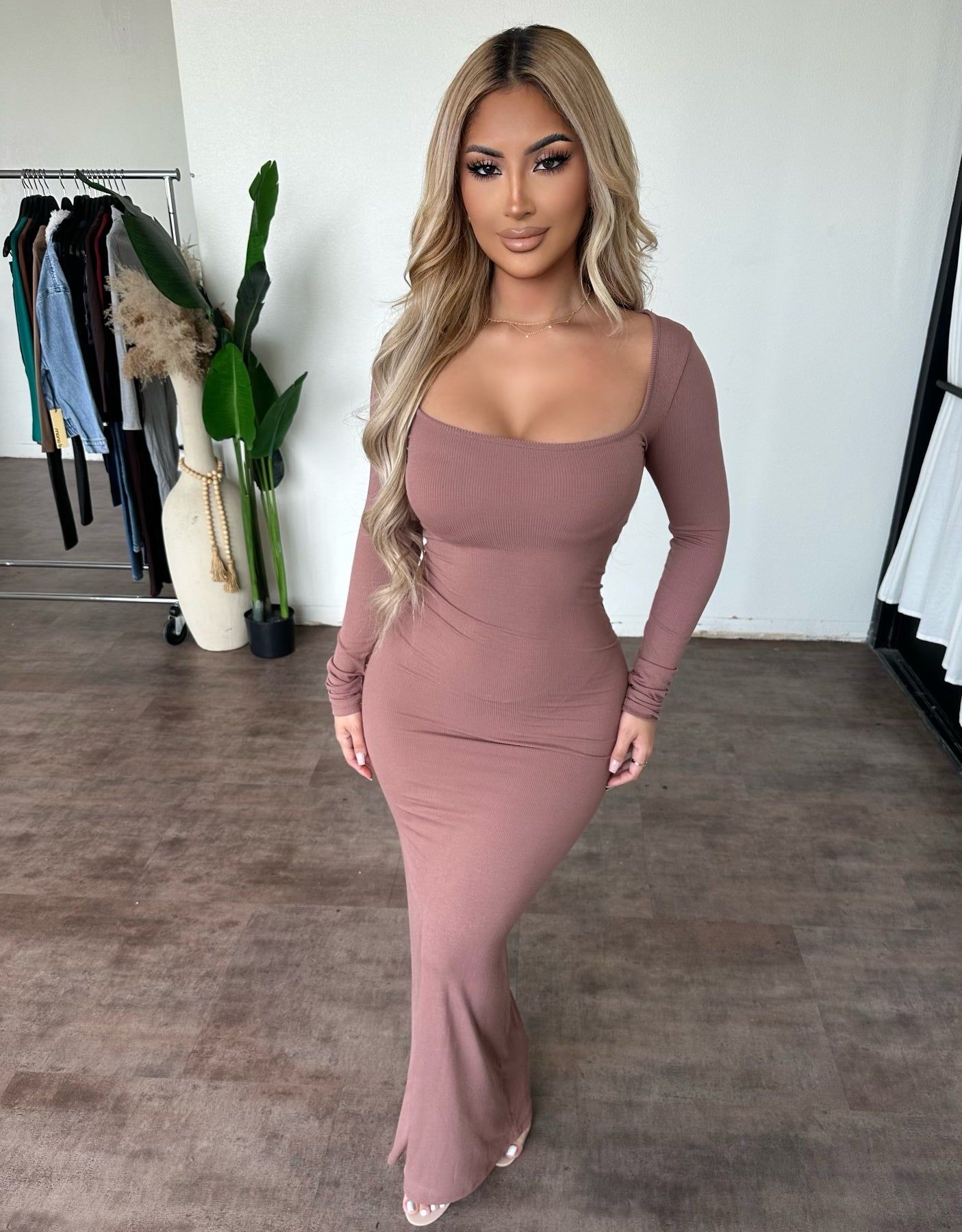 Malani Dress (Mocha) sold by OOTDFash