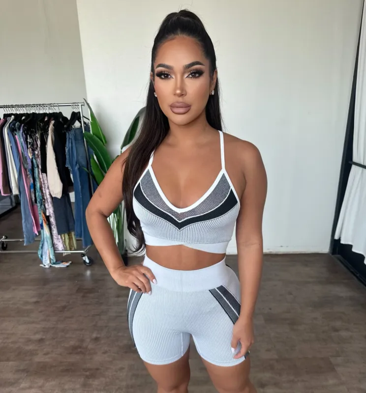 Jackie Biker Set (White) sold by OOTDFash